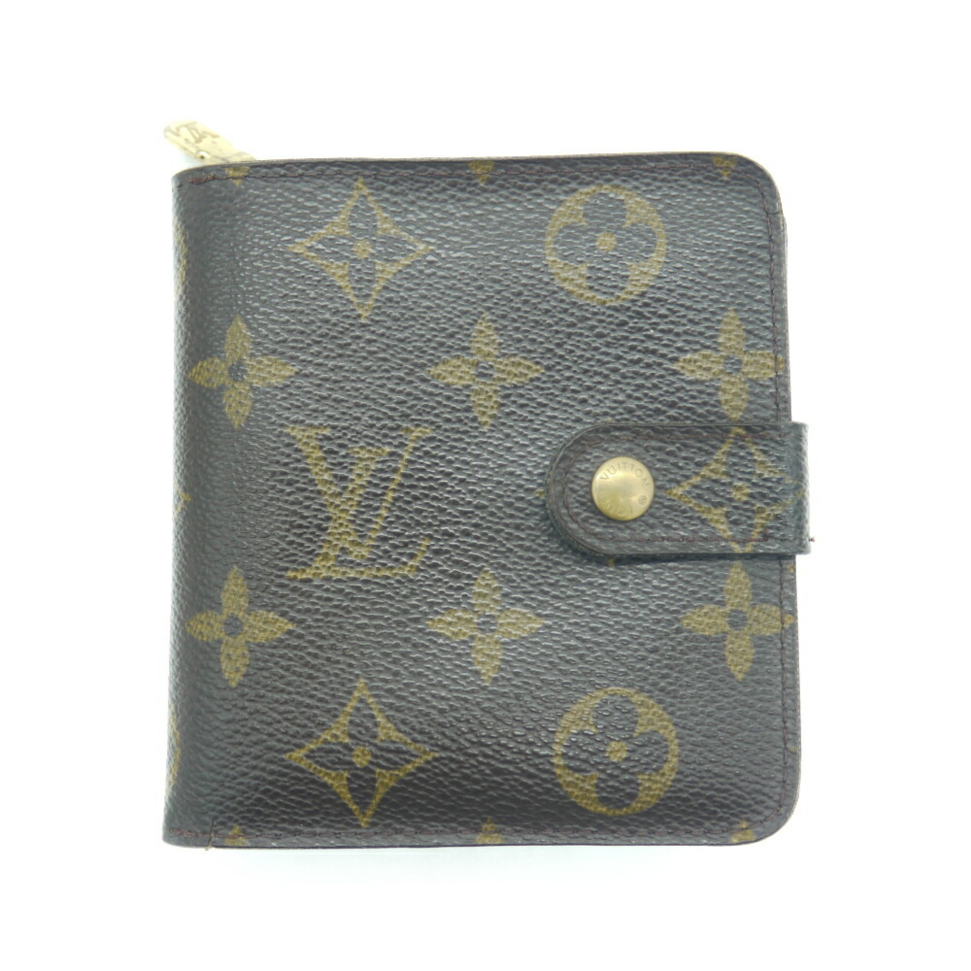 Louis Vuitton Monogram Compact Zip Folio Wallet Brown M61667